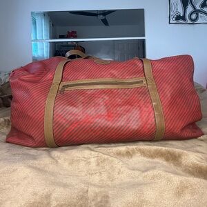 Gucci Striped Red and Brown Duffle Bag
